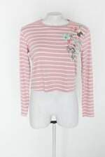 Blusa lez a lez feminina listrada com Bordado