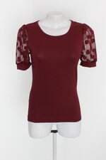 Blusa feminina vermelha com Tule