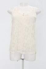 Blusa dzarm feminina bege com Forro e Renda