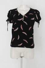 Blusa feminina preta estampada