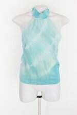 Blusa feminina azul estampada