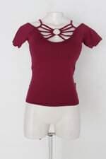 Blusa feminina roxa com Bojo e Tiras