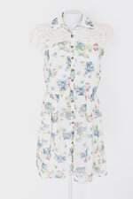 Vestido antix feminino estampado com Bordado