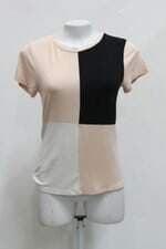 Blusa espaço virtual feminina bege com recortes