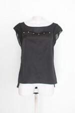 Blusa ducatto feminina preta com Spikes e Recortes