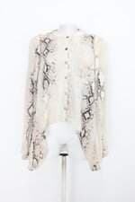Camisa contra regra feminina animal print  com Barra Mullet e Paetê