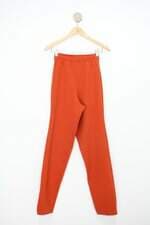 Calça de tecido moda mayor feminina laranja com Cós com elástico