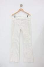 Calça de tecido animale feminina off-white