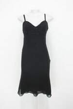 Vestido alpelo keen feminino preto com Forro e Aplique
