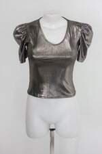 Blusa Infantil Riachuelo prata metalizada 