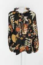 Blusa chiclé feminina floral com Babado