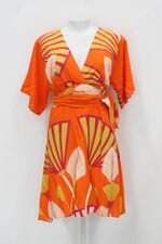 Vestido feminino laranja estampado