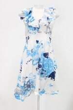 Vestido dta feminino branco estampado com Babado e Pregas