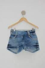 Shorts feminino azul com Hotfix