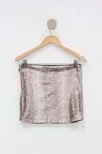 Saia renner feminina dourada com Paetê