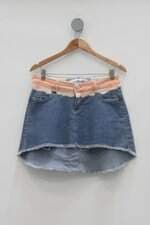 Saia Jeans planet girls feminina bicolor 