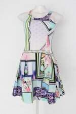 Vestido limone feminino estampado com Pregas