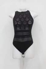 Body feminina preto com Transparência