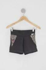 Shorts de academia mar rio feminino cinza com Recortes