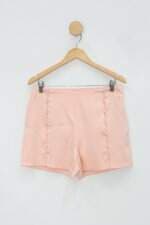 Shorts valentina modas feminino coral com Aplique