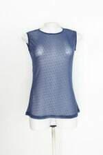 Blusa feminina azul com Transparência