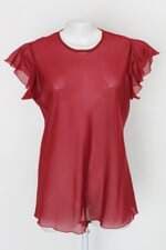 Blusa feminina vermelha com Transparência