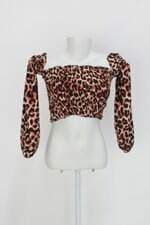 Blusa cropped feminina estampada