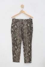 Calça de tecido feminina estampada
