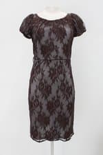 Vestido feminino marrom com Renda
