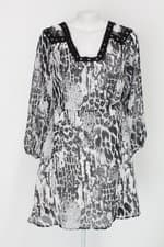 Vestido feminino estampado com Forro