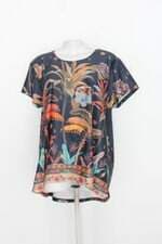 Blusa quintess feminina estampada com Barra Mullet