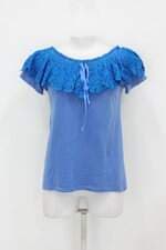 Blusa feminina azul com Sobreposição