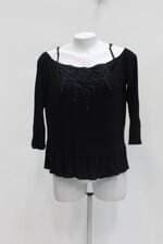 Blusa costume feminina preta com Renda