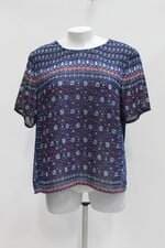 Blusa marisa feminina azul com Recortes e Transparência
