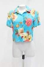 Camisa renner feminina azul estampada