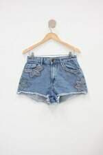 Shorts renner feminino azul com Bordado