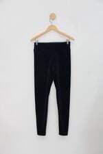 Calça de tecido feminina azul com Cós com elástico