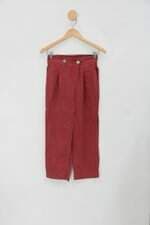 Calça de tecido costume feminina vermelha