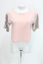 Blusa Ciganinha openup feminina rosa com Paetê