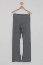 Calça de tecido feminina cinza com Cós com elástico