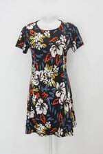 Vestido d.f top moda feminino preto estampado