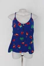 blusa Regata feminina azul estampada