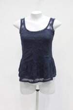 Regata hering feminino azul com Renda