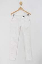 Calça de sarja armani feminina off-white com Hotfix