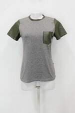 Baby Look feminina bicolor cinza/verde