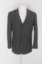 Blazer masculino cinza com Ombreira e Forro
