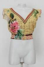 Blusa Cropped A&DD feminina estampada com Recortes