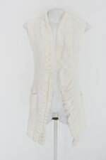 Colete de tricot  feminino bege com Plissado