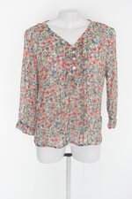 Blusa feminina estampada com Transparência e Nervura