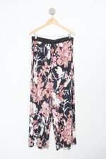 Calça de tecido amarras feminina estampada